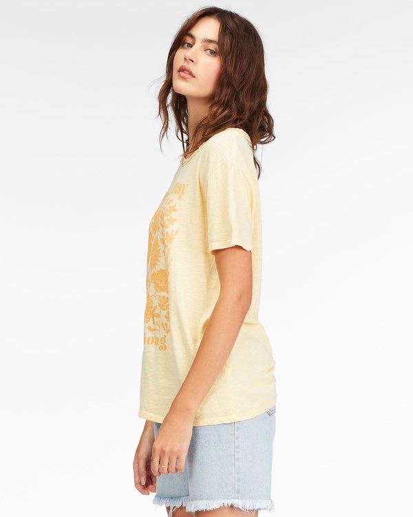 Billabong Dream All Day Boyfriend T-Shirt Buttermilk | HFJVU3190