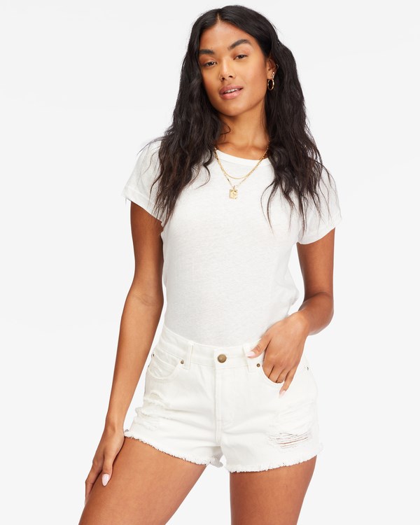 Billabong Drift Away Frayed Shorts Salt Crystal 1 | EWQIL6489