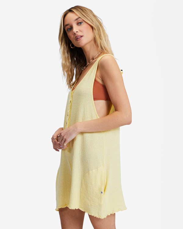 Billabong Fade Away Button-Up Knit Romper Pina Colada | IAKGY9370