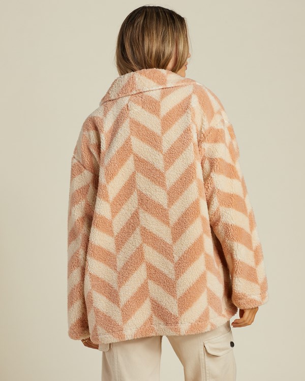 Billabong Fairbanks Button-Up Teddy Bear Jacket Nude Mood | VPWYO3958