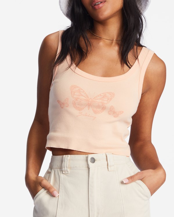 Billabong Feel It All Graphic Tank Top Soft Peach | JNVEQ0473