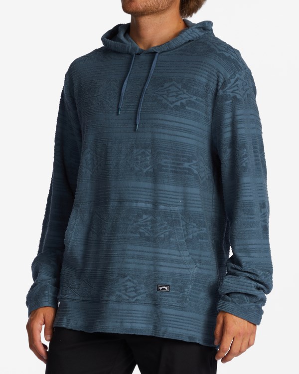 Billabong Flecker Jacquard Pullover Hoodie Washed Blue | DMVNS2571