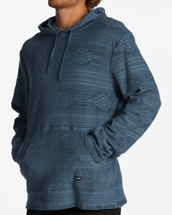 Billabong Flecker Jacquard Pullover Hoodie Washed Blue | DMVNS2571