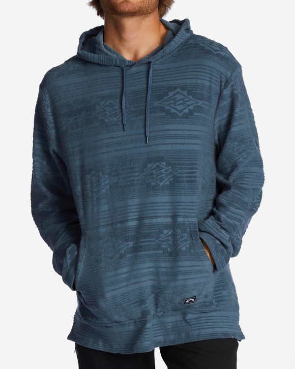 Billabong Flecker Jacquard Pullover Hoodie Washed Blue | DMVNS2571