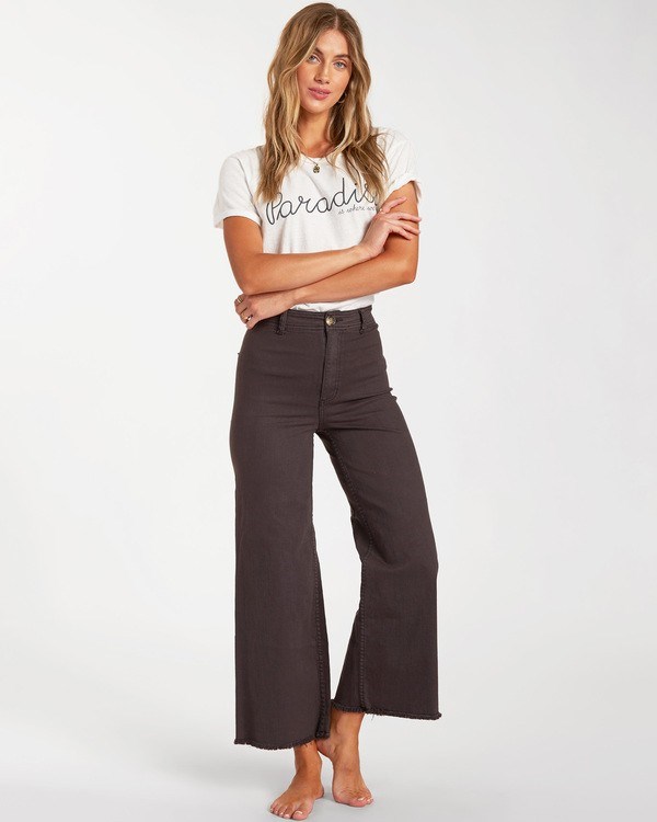 Billabong Free Fall High-Waist Pants Black | EOHYZ5162