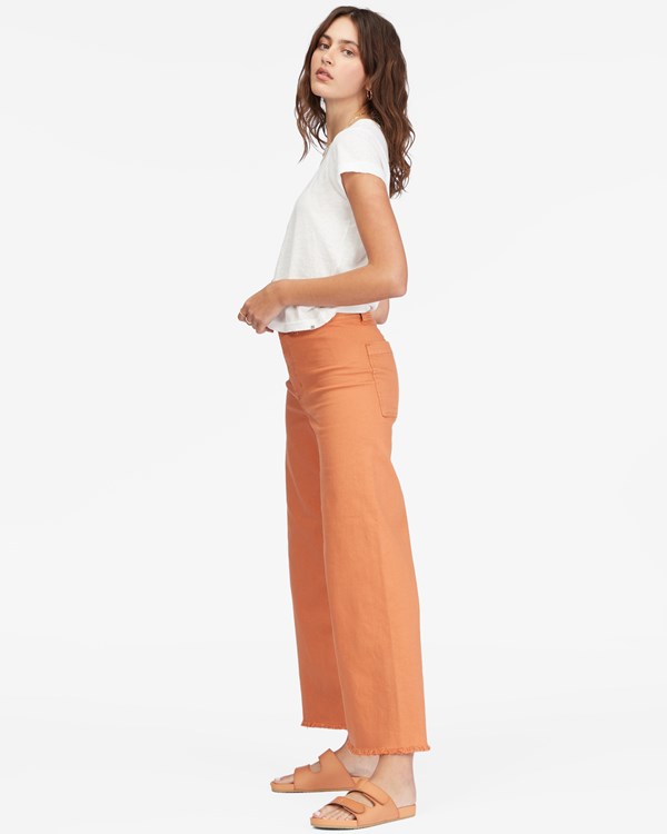 Billabong Free Fall High-Waist Pants Desert Clay | HQAJS6951