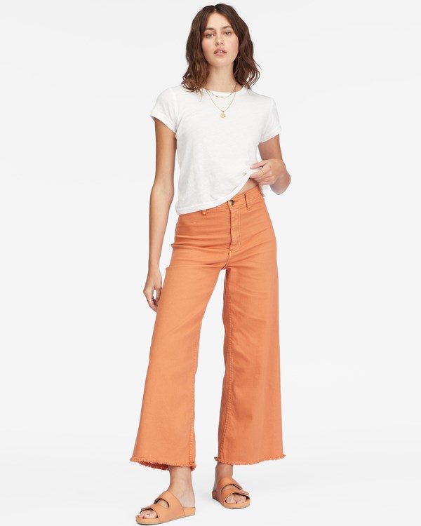 Billabong Free Fall High-Waist Pants Desert Clay | HQAJS6951