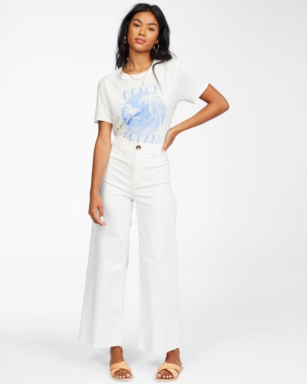 Billabong Free Fall High-Waist Pants Salt Crystal | QZSBW7293