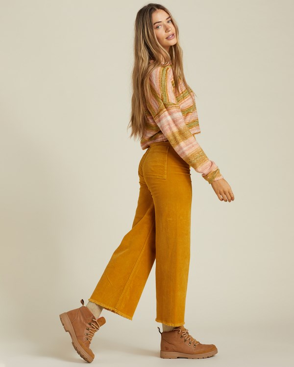 Billabong Free Fall Wide-Leg Pants Golden Spice | WOBKH8352