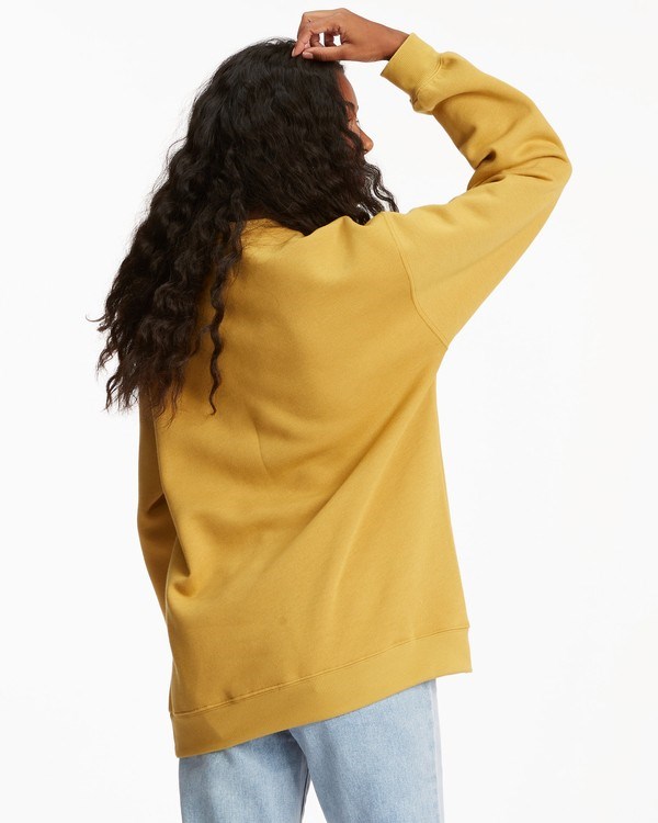 Billabong Free Your Mind Crewneck Sweatshirt Sunset Gold | EHUMS6182