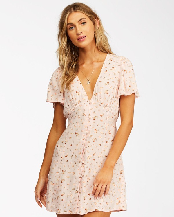 Billabong Full Swing Mini Dress Soft Pink | JNQGD5702