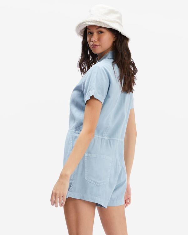 Billabong Gigi Romper Chambray | YQXDW4802