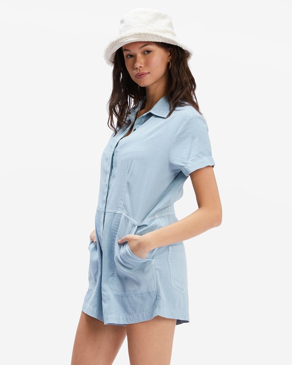 Billabong Gigi Romper Chambray | YQXDW4802