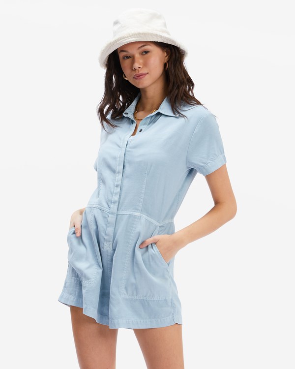 Billabong Gigi Romper Chambray | YQXDW4802