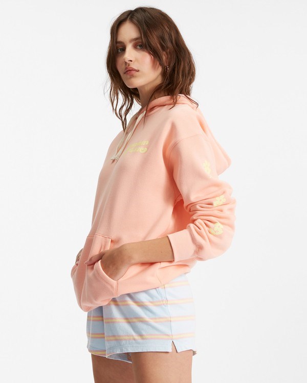 Billabong Hello Summer Pullover Hoodie Peach Pit | QVYAR8360