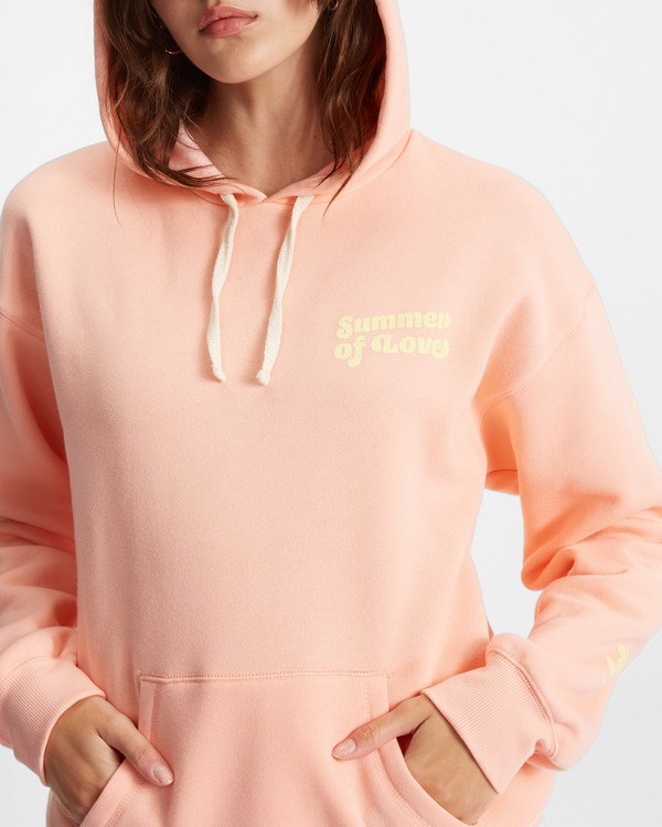 Billabong Hello Summer Pullover Hoodie Peach Pit | QVYAR8360