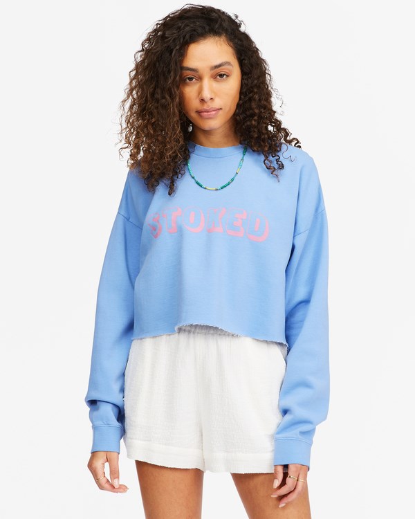 Billabong Hey Gday Cropped Crewneck Sweatshirt Surfside | AWNCT0897