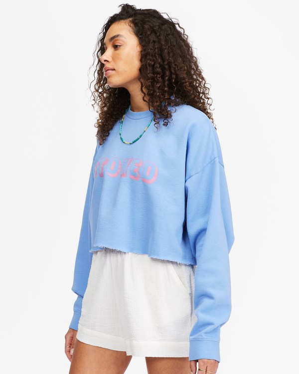 Billabong Hey Gday Cropped Crewneck Sweatshirt Surfside | AWNCT0897