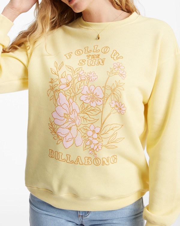 Billabong Home Sweet Home Crewneck Sweatshirt Pineapple | YVRWZ9810