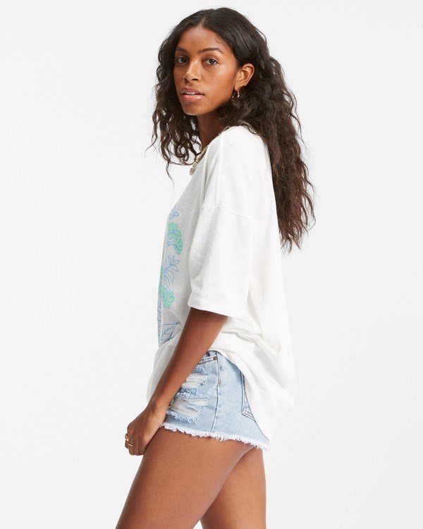 Billabong In The Garden Boyfriend T-Shirt Salt Crystal | QUDCE5307