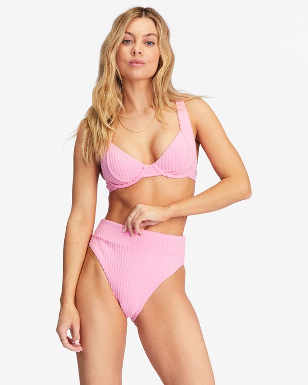 Billabong In The Loop Rise Bikini Bottoms Pink Skies | QFCGU3576