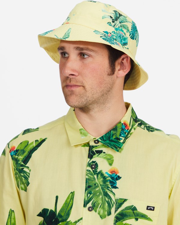 Billabong Kamea Jungle Reversible Bucket Hat Mellow Yellow | ILCED5189