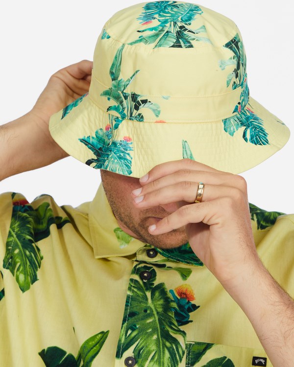 Billabong Kamea Jungle Reversible Bucket Hat Mellow Yellow | ILCED5189