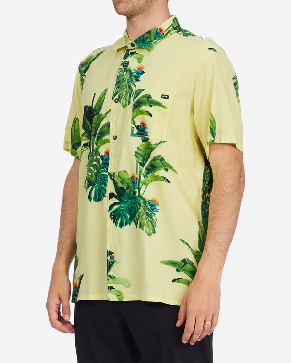 Billabong Kamea Jungle Short Sleeve Shirt Mellow Yellow | TIZRS7230