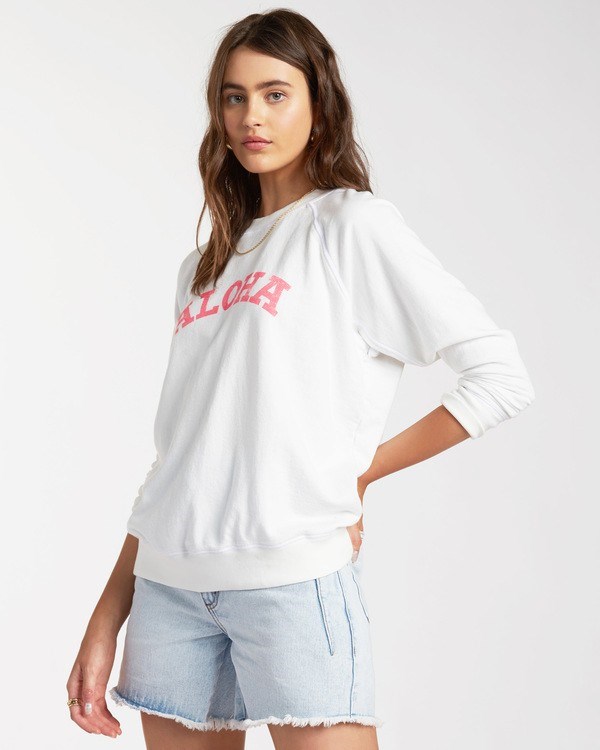 Billabong Keep Tryin' Crewneck Sweatshirt Salt Crystal | FANHM7842