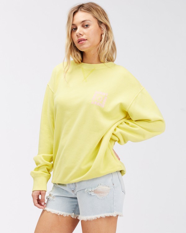 Billabong Kissed By The Sun Crewneck Sweatshirt Citron | NIPUW3109