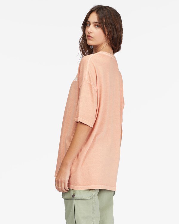 Billabong Land Of Milk And Honey Boyfriend T-Shirt Stone Rose | ZHXGO9458