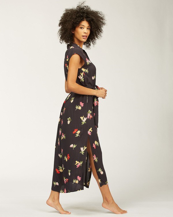 Billabong Little Flirt Maxi Dress Black | AQLDS6579