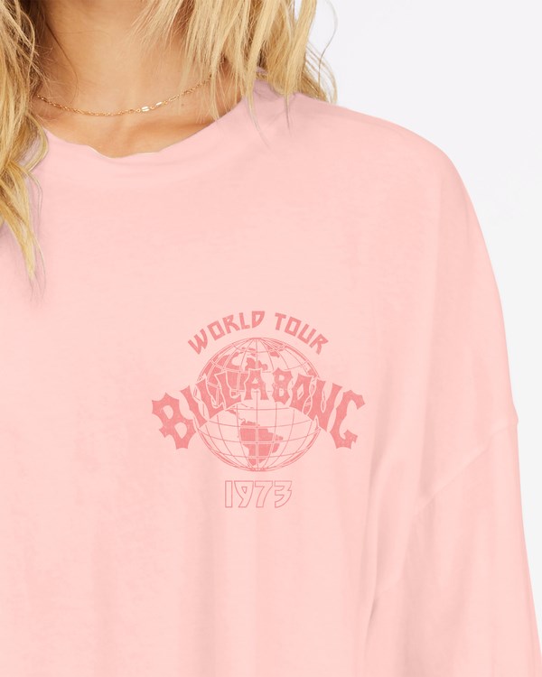 Billabong Lovers Of The Sun Cropped Long Sleeve T-Shirt Peach Pit | SHNAW0817