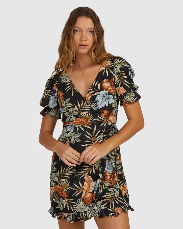 Billabong My Babylon Wrap Dress Black | DNSFU3548