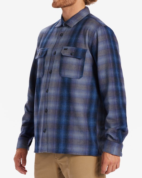 Billabong Offshore Jacquard Flannel Shirt Deep Blue | LWTXV5873