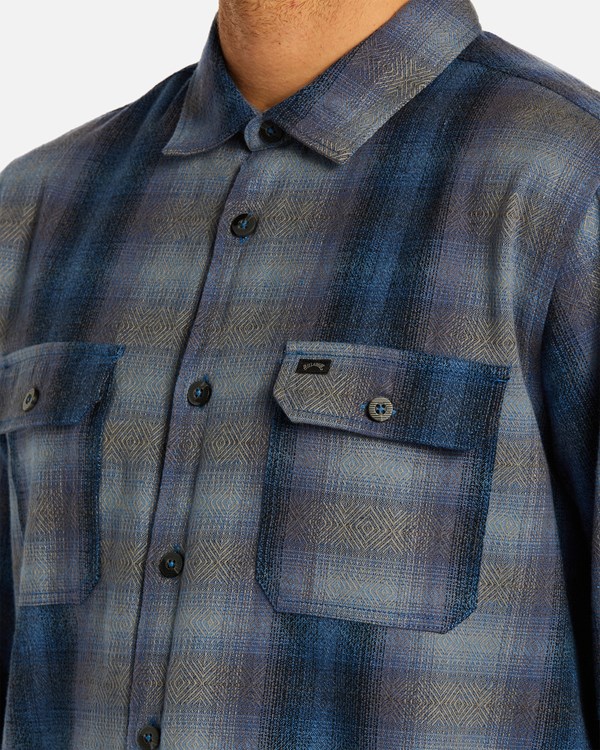 Billabong Offshore Jacquard Flannel Shirt Deep Blue | LWTXV5873