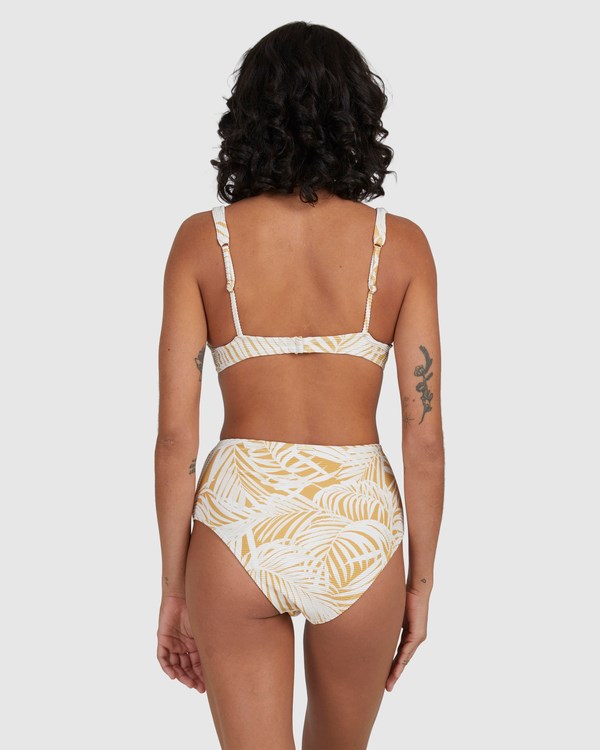 Billabong Peeking Palms Hawaii Retro Bikini Bottoms Mustard | RIZCU1403