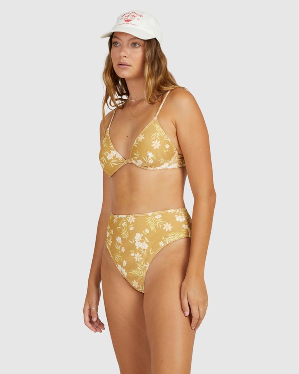 Billabong Piccolo Hi-Rise Maui Rider Bikini Bottoms Mustard Gold | YOFIT9487