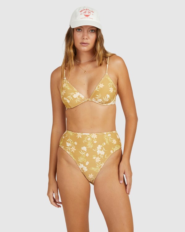 Billabong Piccolo Hi-Rise Maui Rider Bikini Bottoms Mustard Gold | YOFIT9487