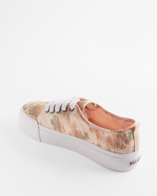 Billabong Puebla Canvas Platform Shoes Buttermilk | VYIAQ6170