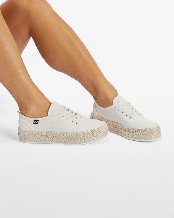 Billabong Puebla Canvas Platform Shoes White | UIFHB9087