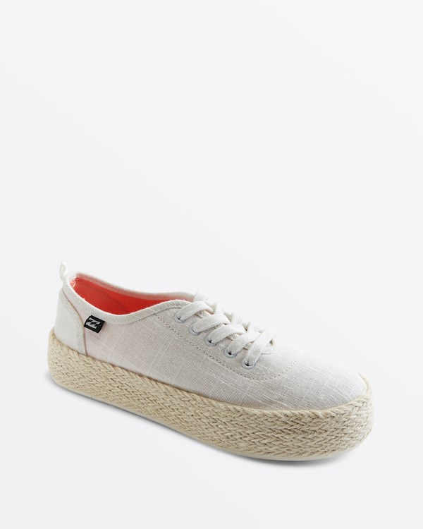 Billabong Puebla Canvas Platform Shoes White | UIFHB9087