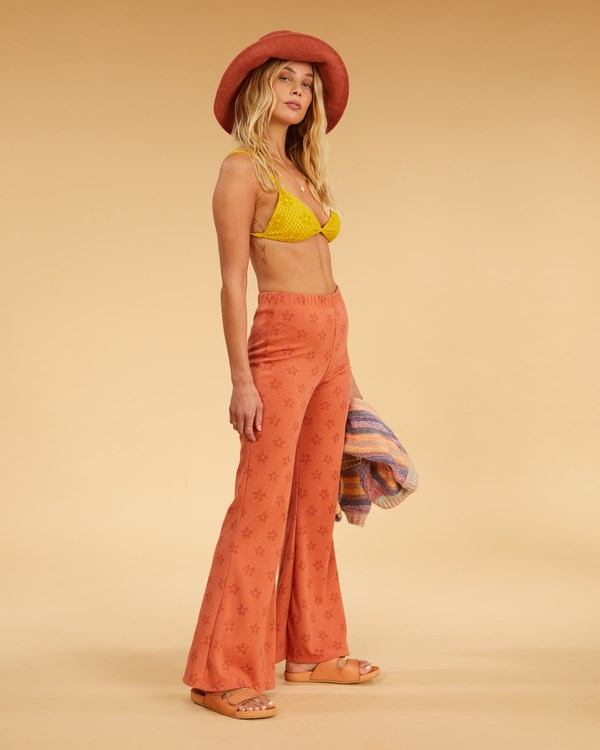 Billabong Salty Blonde Flared Flowers Flared Pants Sippin Coconuts | FSOEV3157