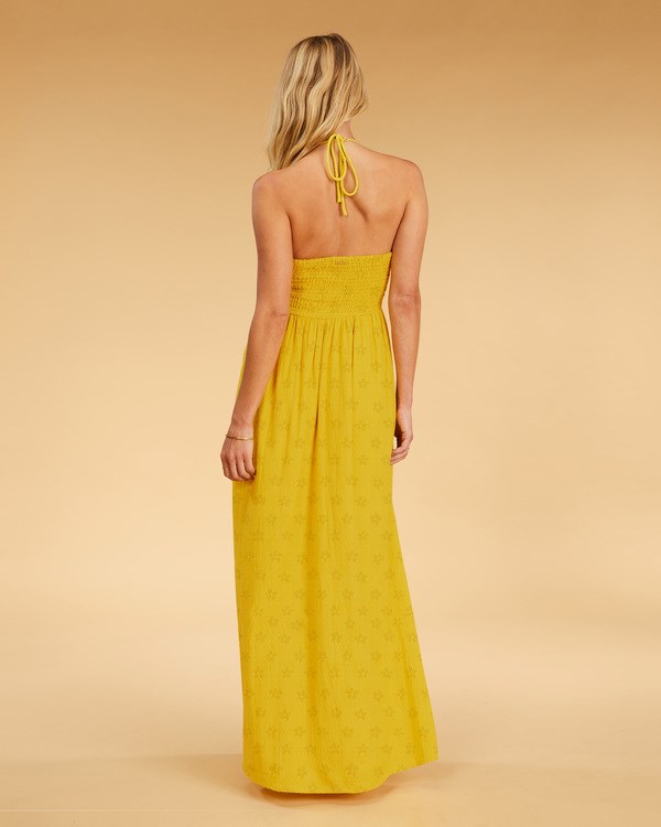 Billabong Salty Blonde Sunset Glow Halter Maxi Dress Multi | MPYLW4386