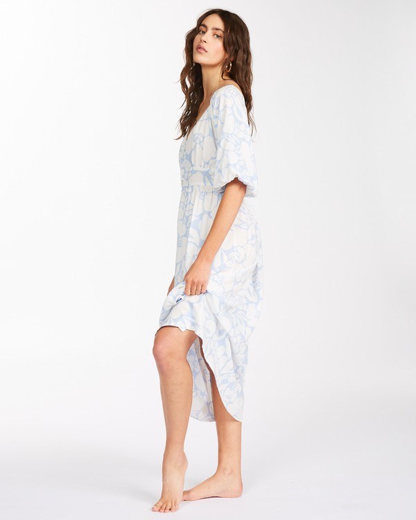 Billabong Salty Sea Midi Dress Rain Drop | AZOLJ4327