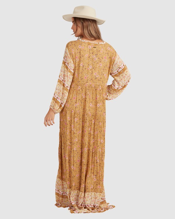 Billabong Shine On Eco Maxi Dress Mustard | AHPRU6312