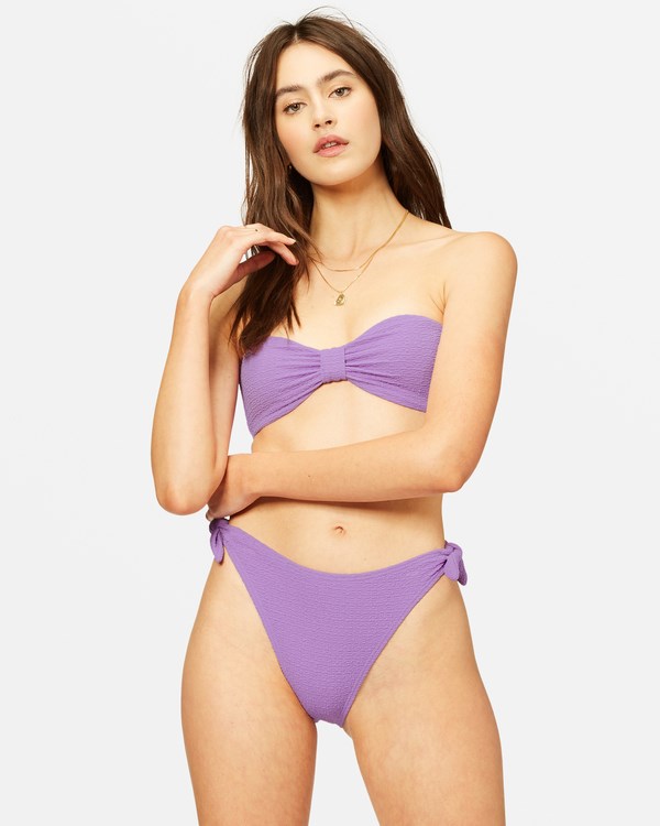 Billabong So Dazed Knotted Bandeau Bikini Top Ultra Violet | BKQRA9602