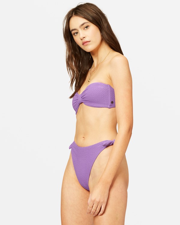 Billabong So Dazed Knotted Bandeau Bikini Top Ultra Violet | BKQRA9602