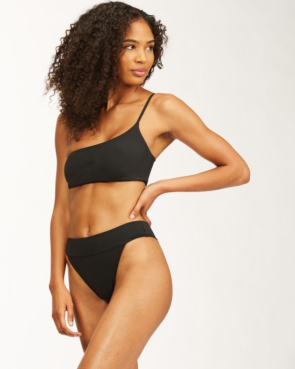 Billabong Sol Searcher Aruba Bikini Bottoms Black Pebble | TOJKC7169