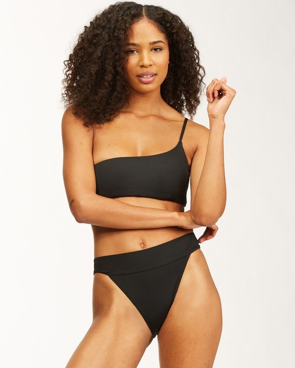 Billabong Sol Searcher Aruba Bikini Bottoms Black Pebble | TOJKC7169